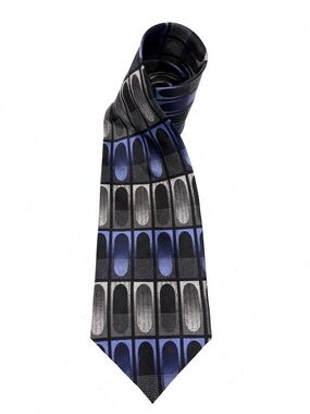 Alexander Julian Classics Blue Silver Black Silk Necktie 4x57